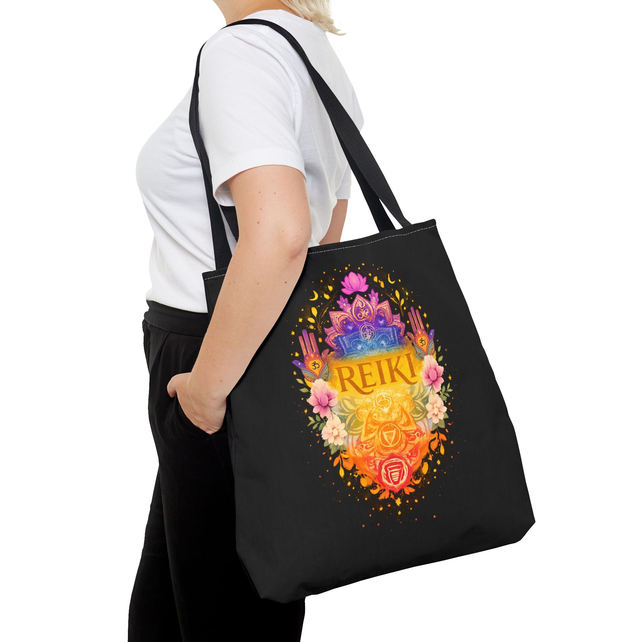Tote Bag Reiki de Poliéster Duradero | Diseño Espiritual