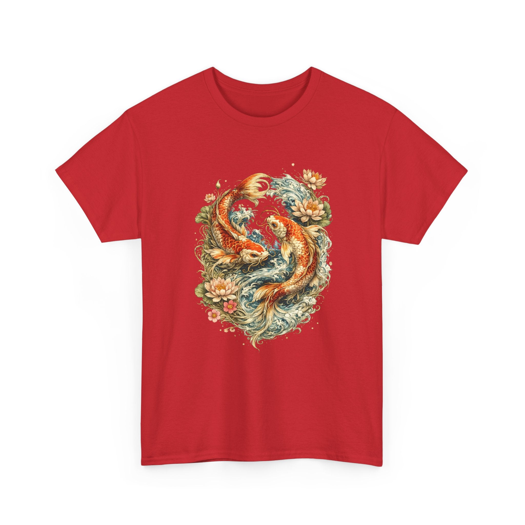 Camiseta Japanese Koi Fish Yin Yang | Arte Japonés Boho Zen