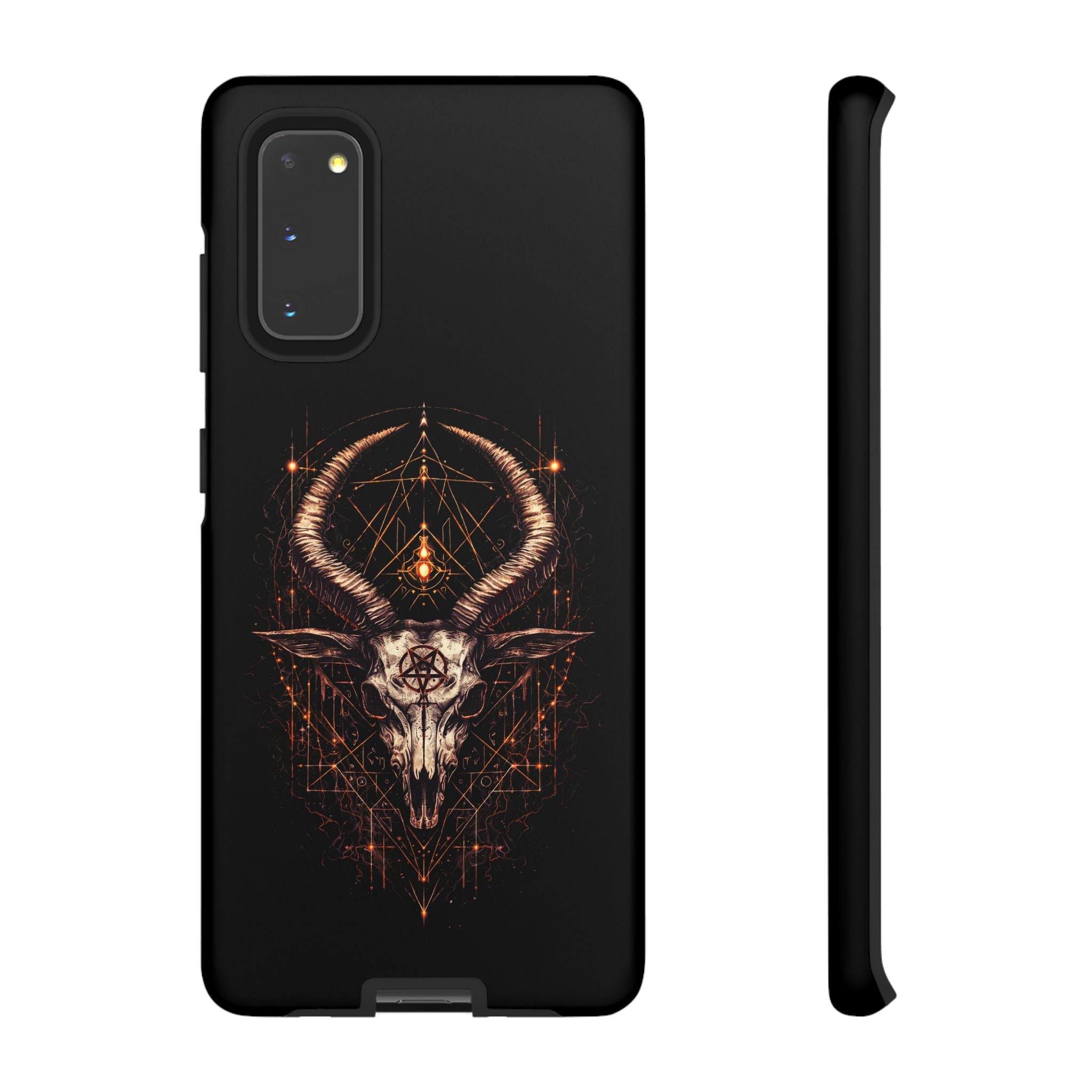 Funda Samsung o Iphone devil con diseño de demonio y estética oscura. Protección resistente y estilo único para destacar tu móvil Samsung o Iphone.