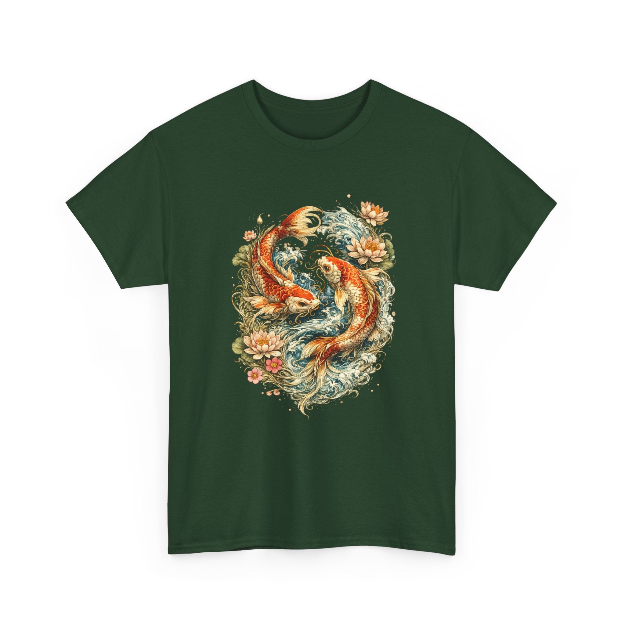 Camiseta Japanese Koi Fish Yin Yang | Arte Japonés Boho Zen