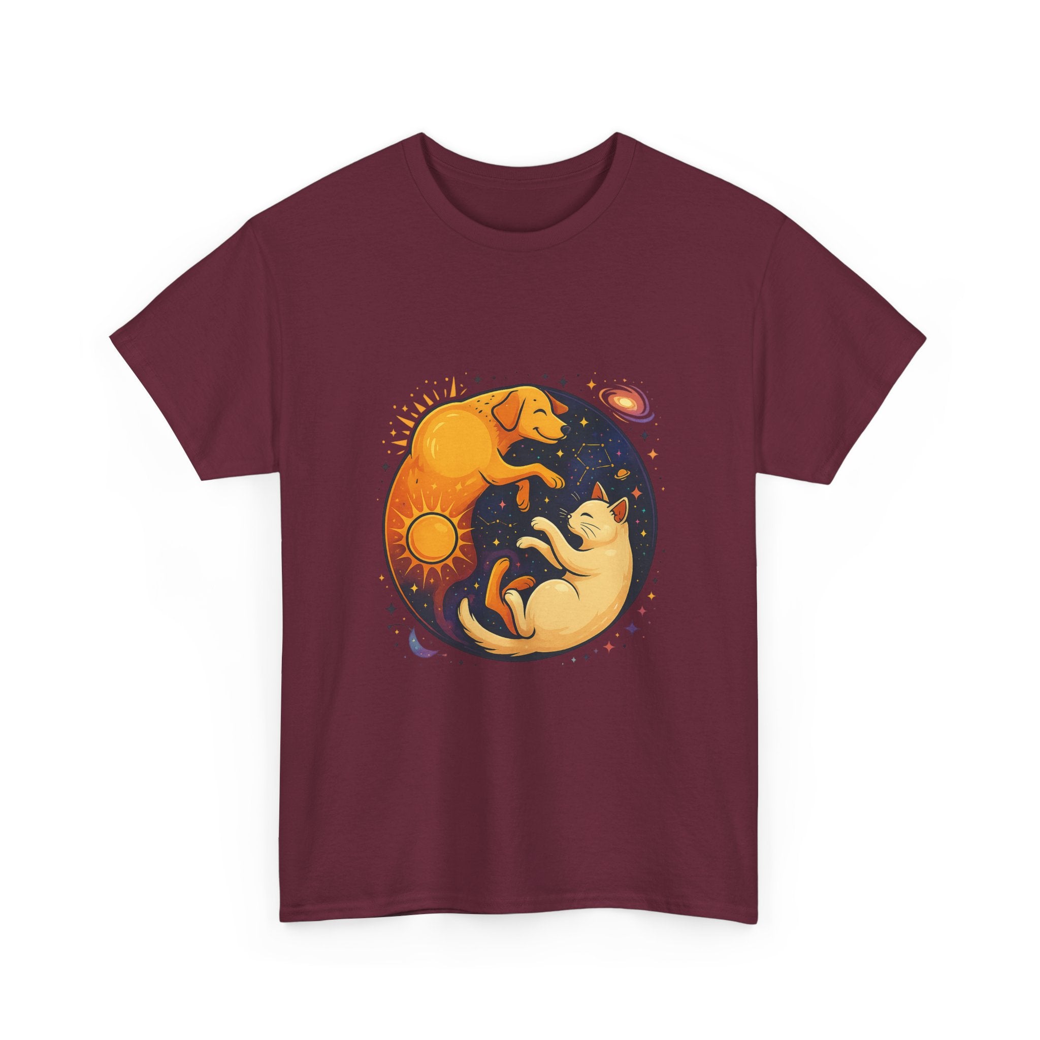Camiseta Boho Celestial Yin Yang Dog Cat Tee