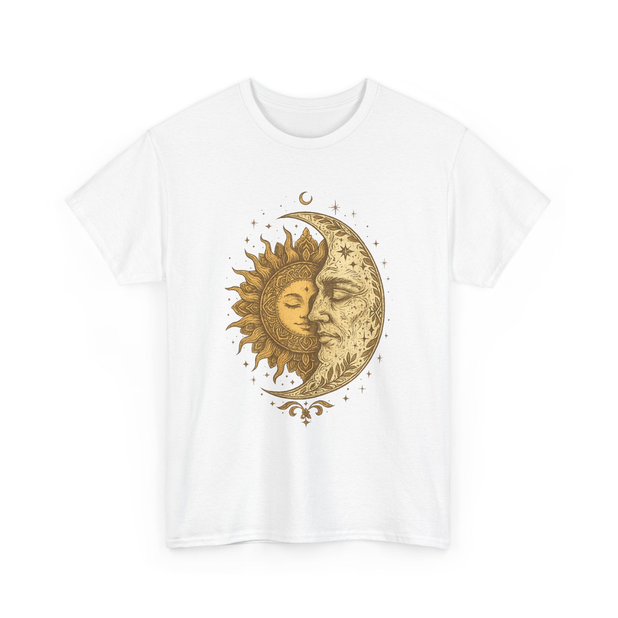 Sun & Moon Lovers Boho Mystic Tee | Vintage Spiritual Shirt