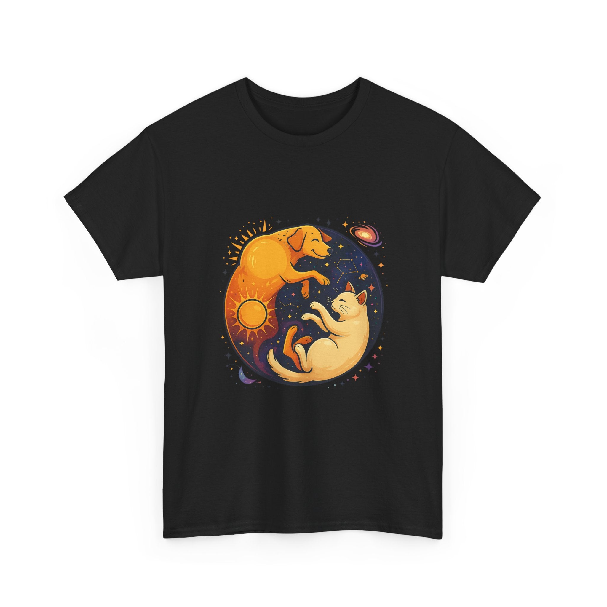 Camiseta Boho Celestial Yin Yang Dog Cat Tee