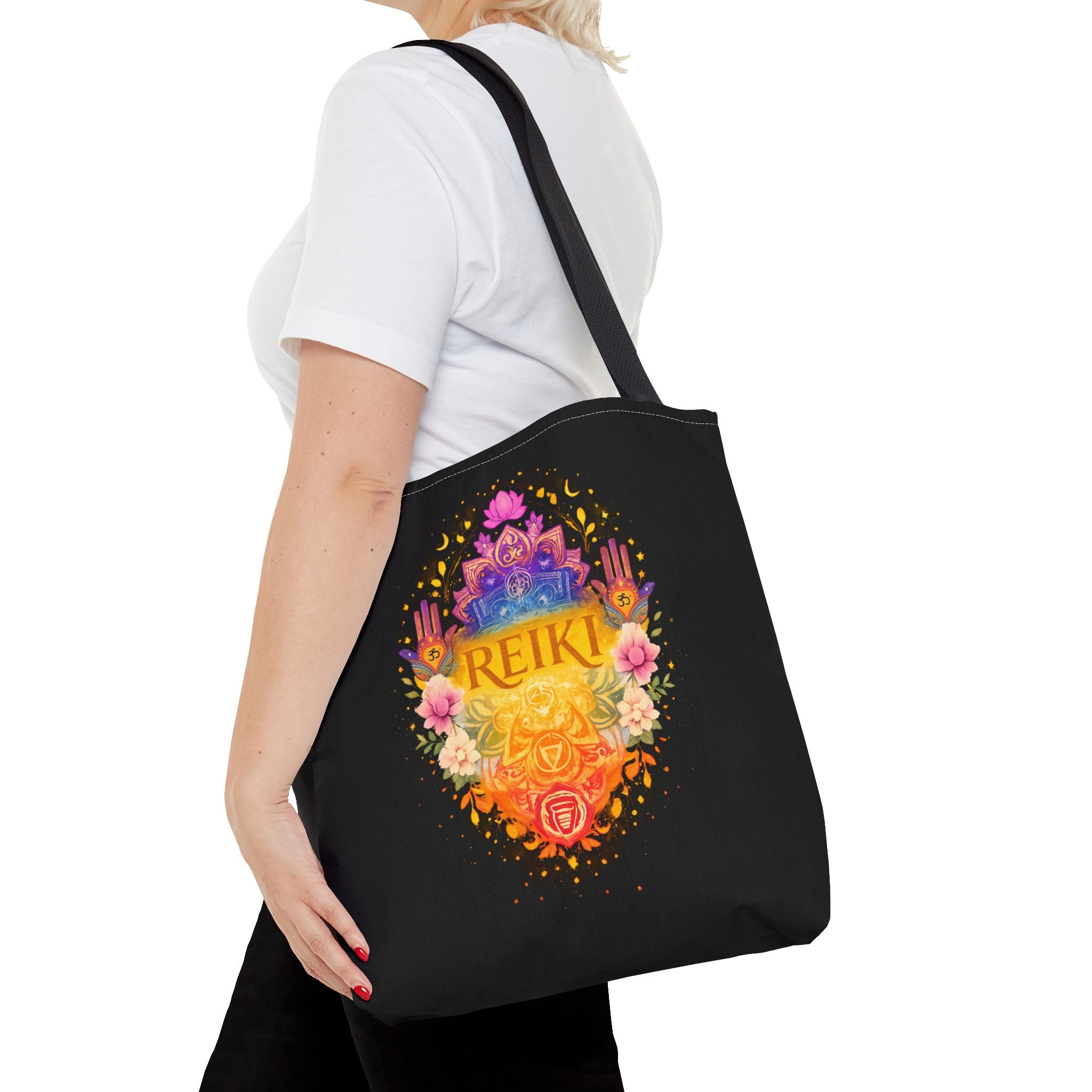 Tote Bag Reiki de Poliéster Duradero | Diseño Espiritual