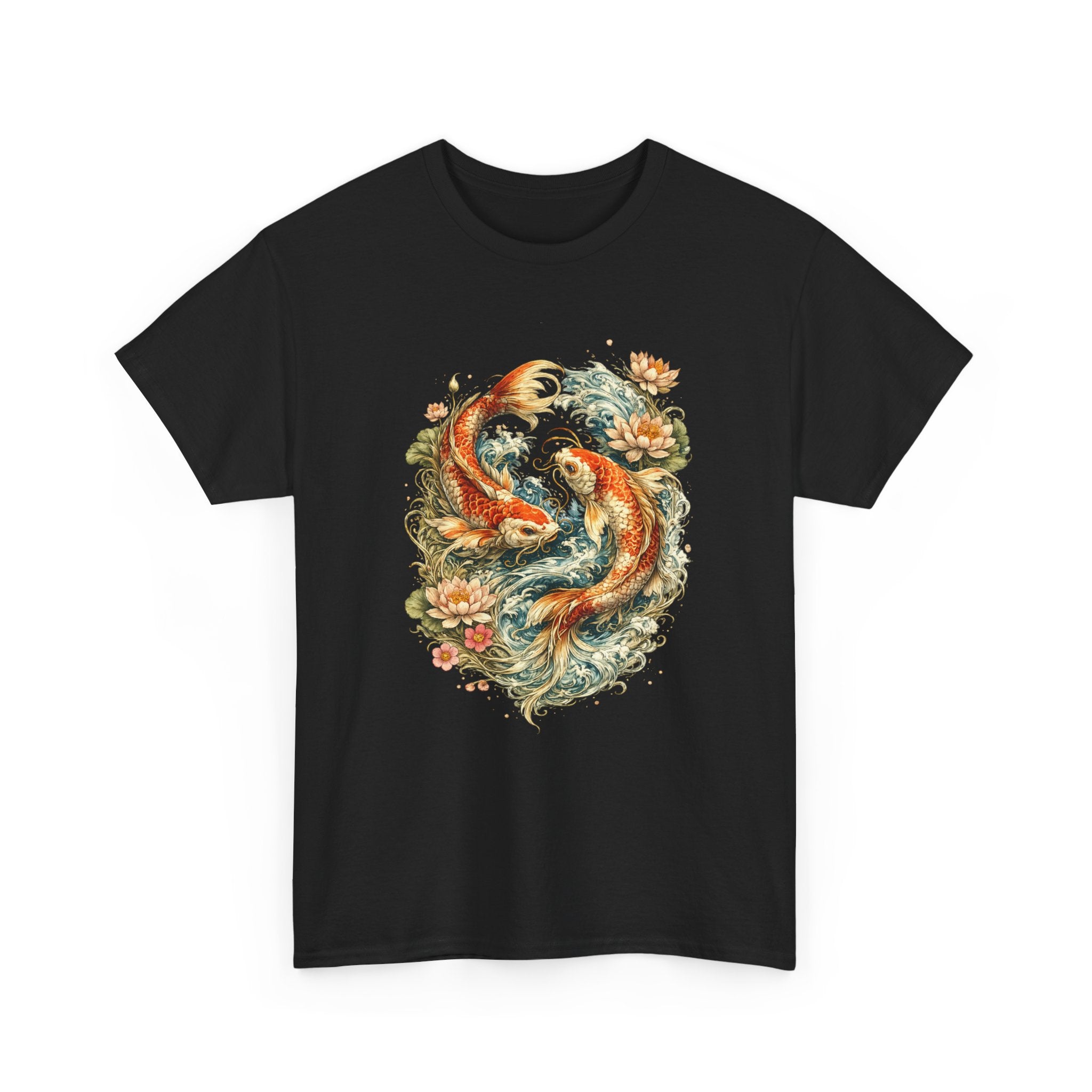 Camiseta Japanese Koi Fish Yin Yang | Arte Japonés Boho Zen