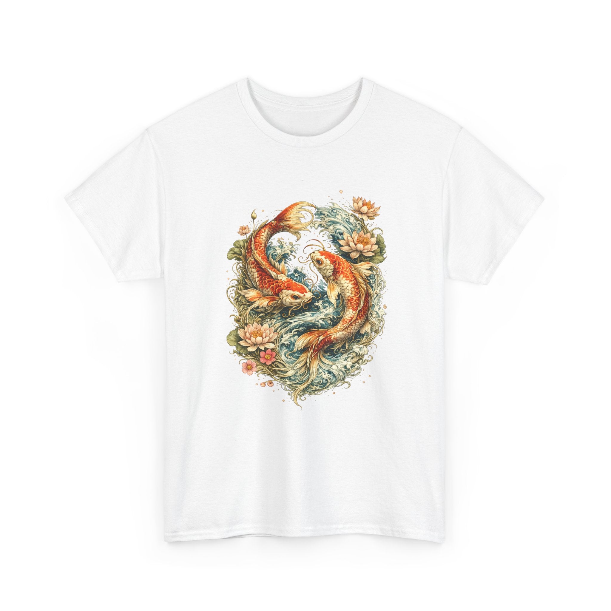 Camiseta Japanese Koi Fish Yin Yang | Arte Japonés Boho Zen