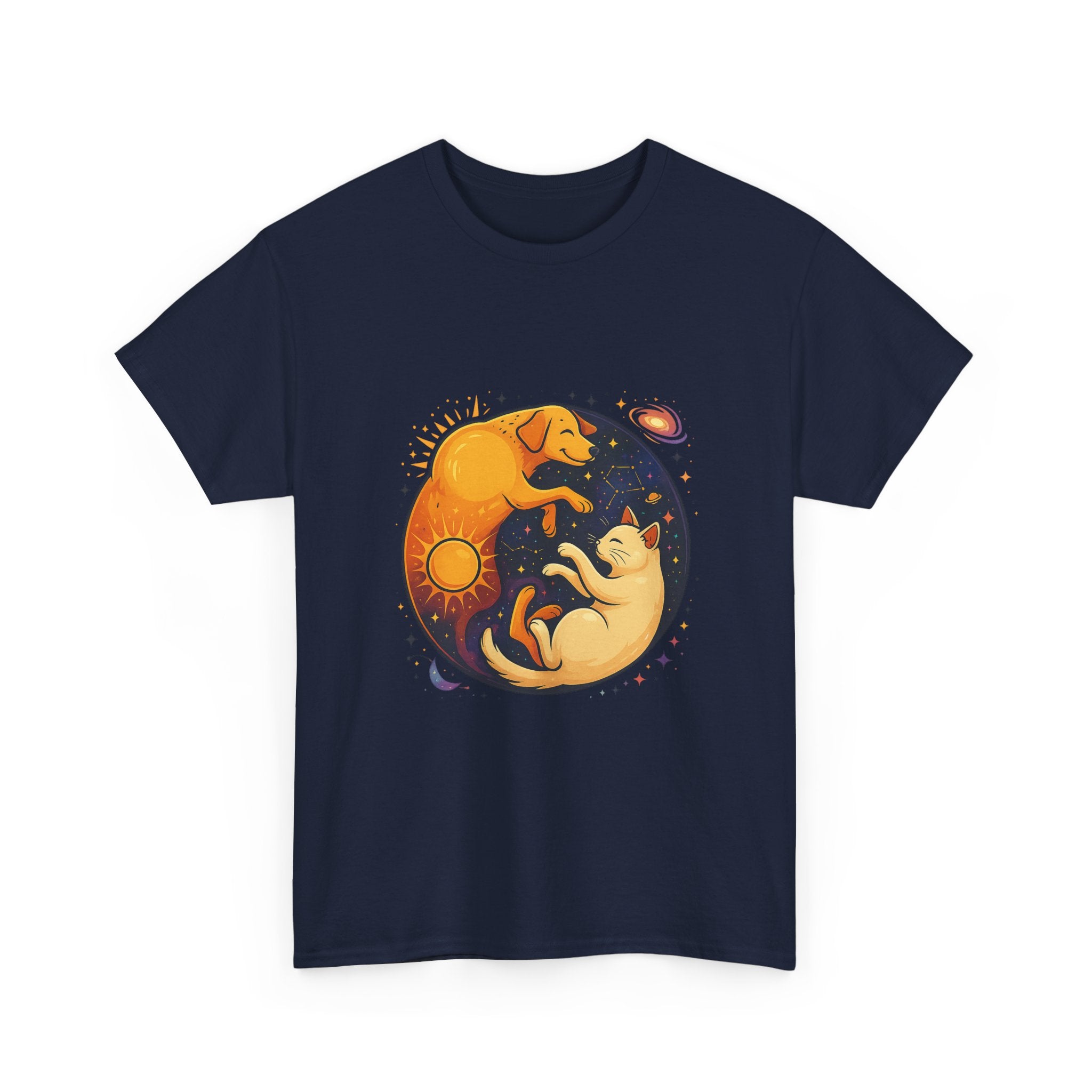 Camiseta Boho Celestial Yin Yang Dog Cat Tee
