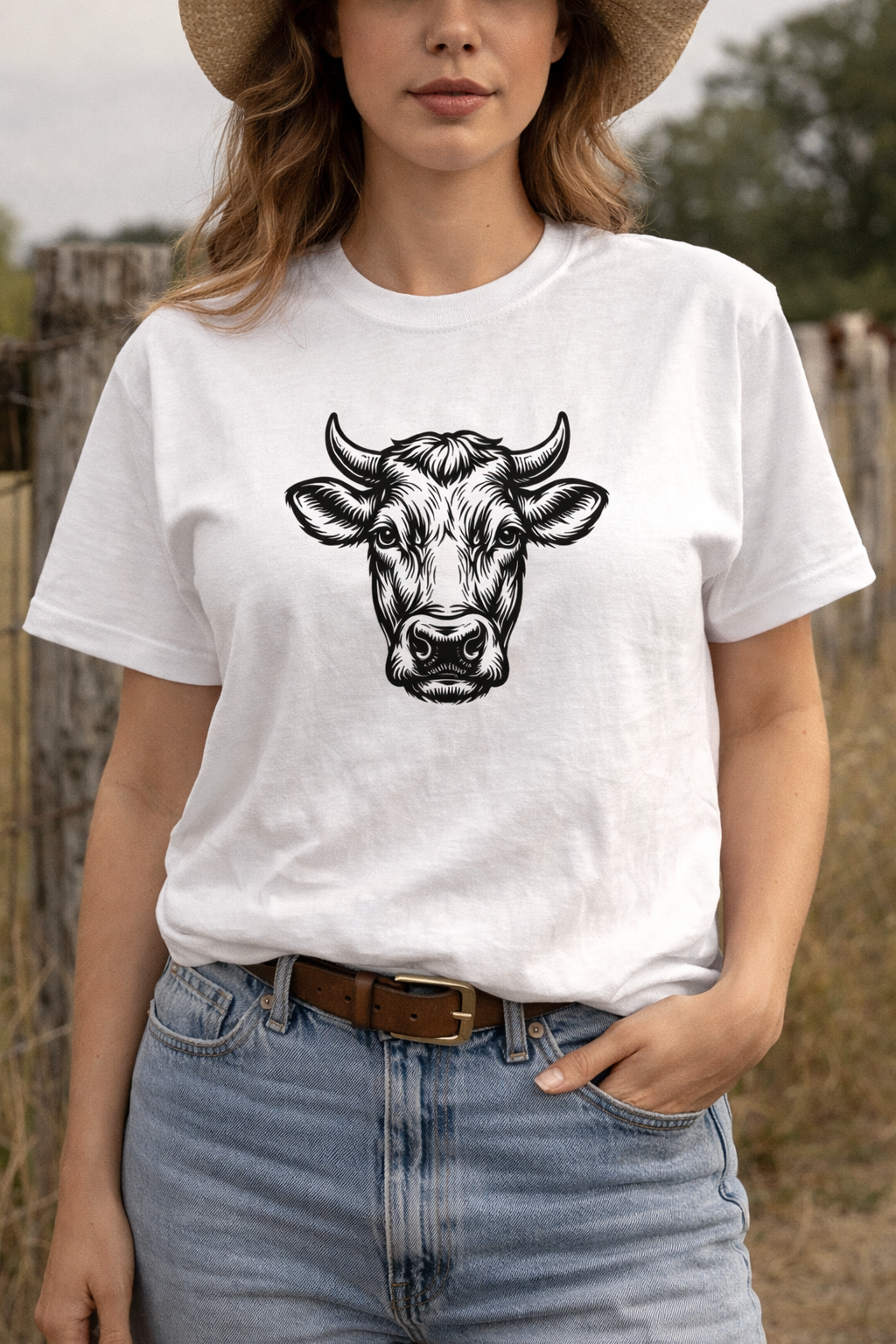 Camiseta Vaca Bohemia | Cow Spirit Boho Rustic T-Shirt