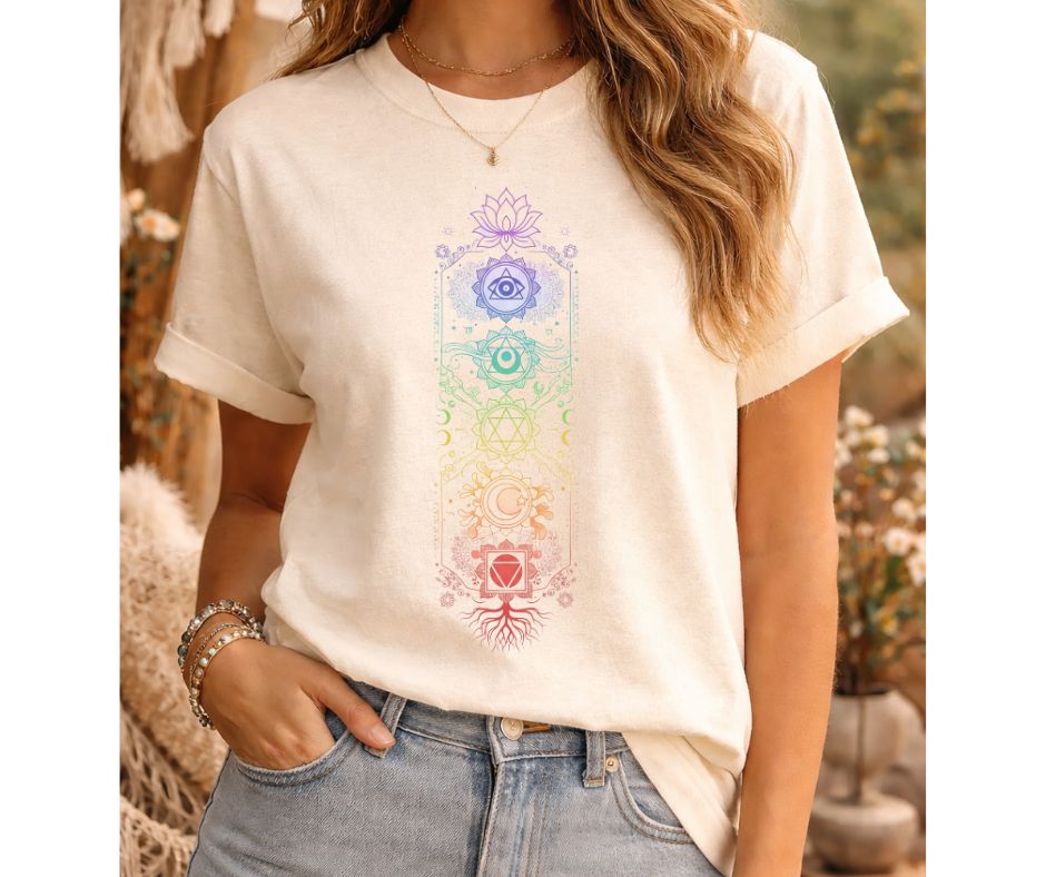 Camiseta Chakras Místicos | Chakra Energy Boho T-Shirt