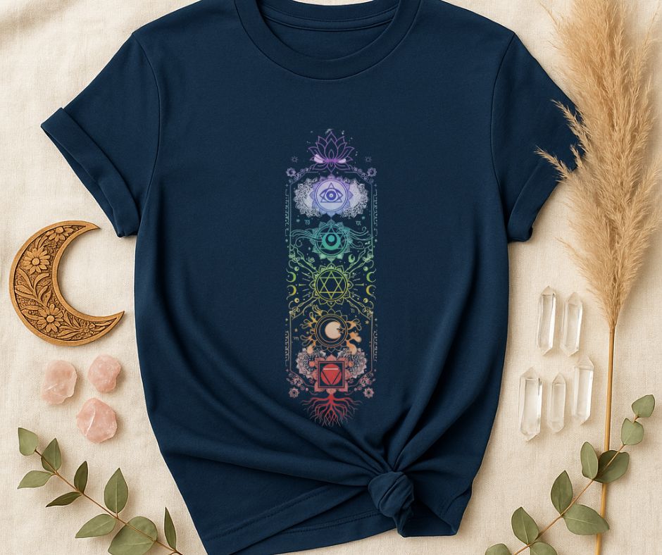Camiseta Chakras Místicos | Chakra Energy Boho T-Shirt