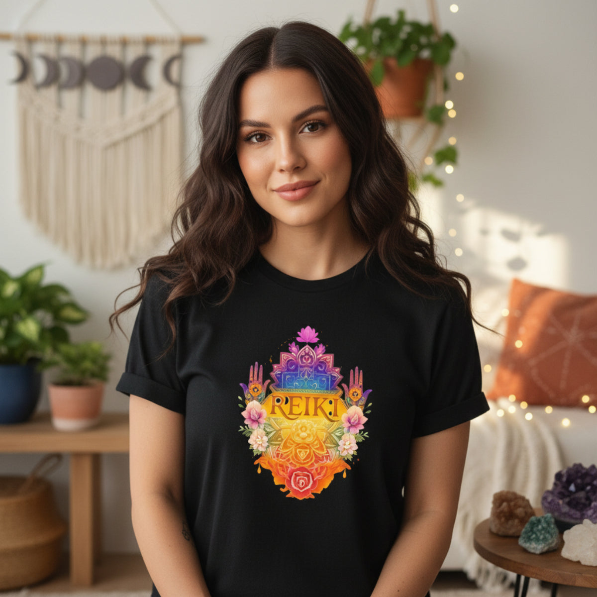 Camiseta Reiki Chakras | Reiki Energy Boho T-Shirt