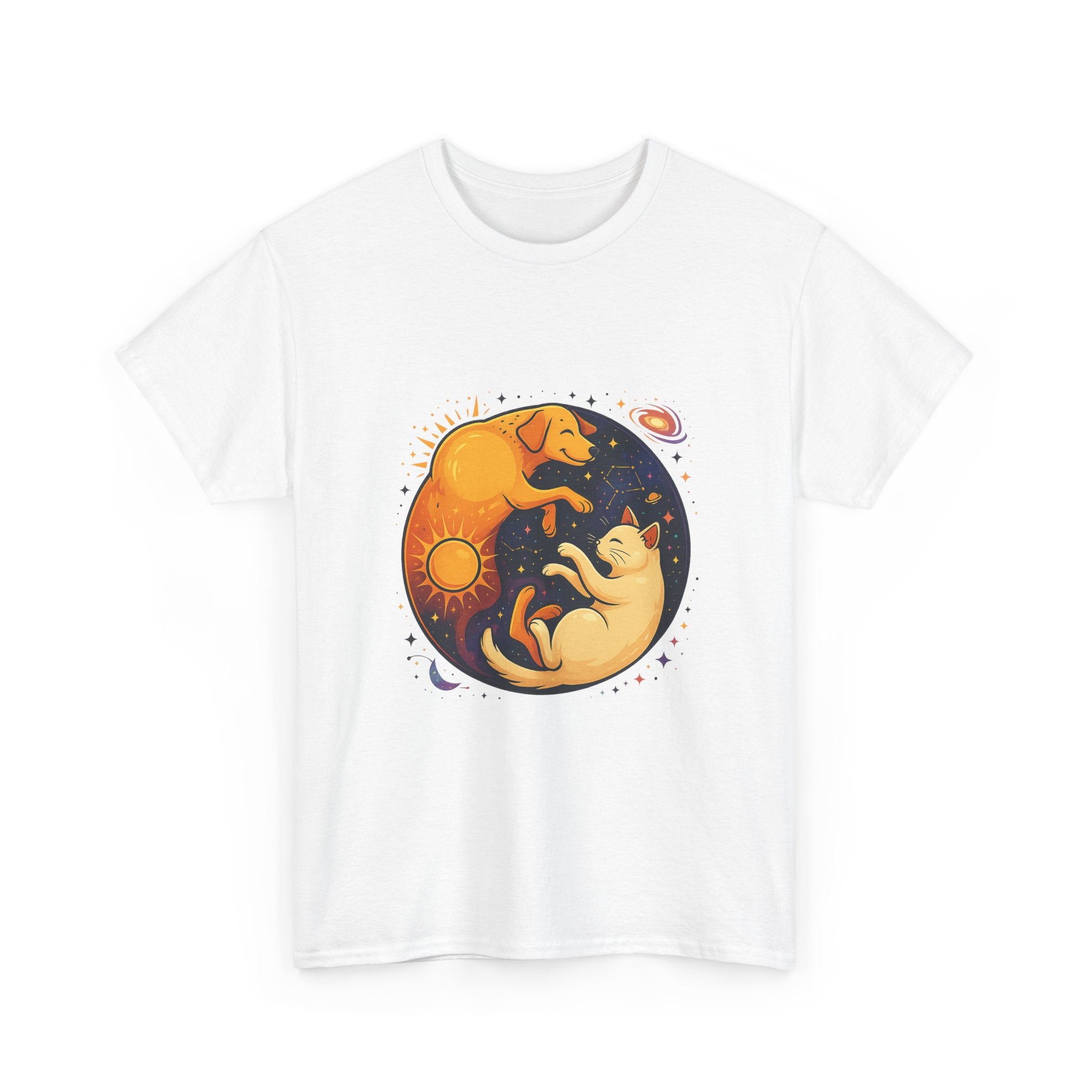 Camiseta Boho Celestial Yin Yang Dog Cat Tee