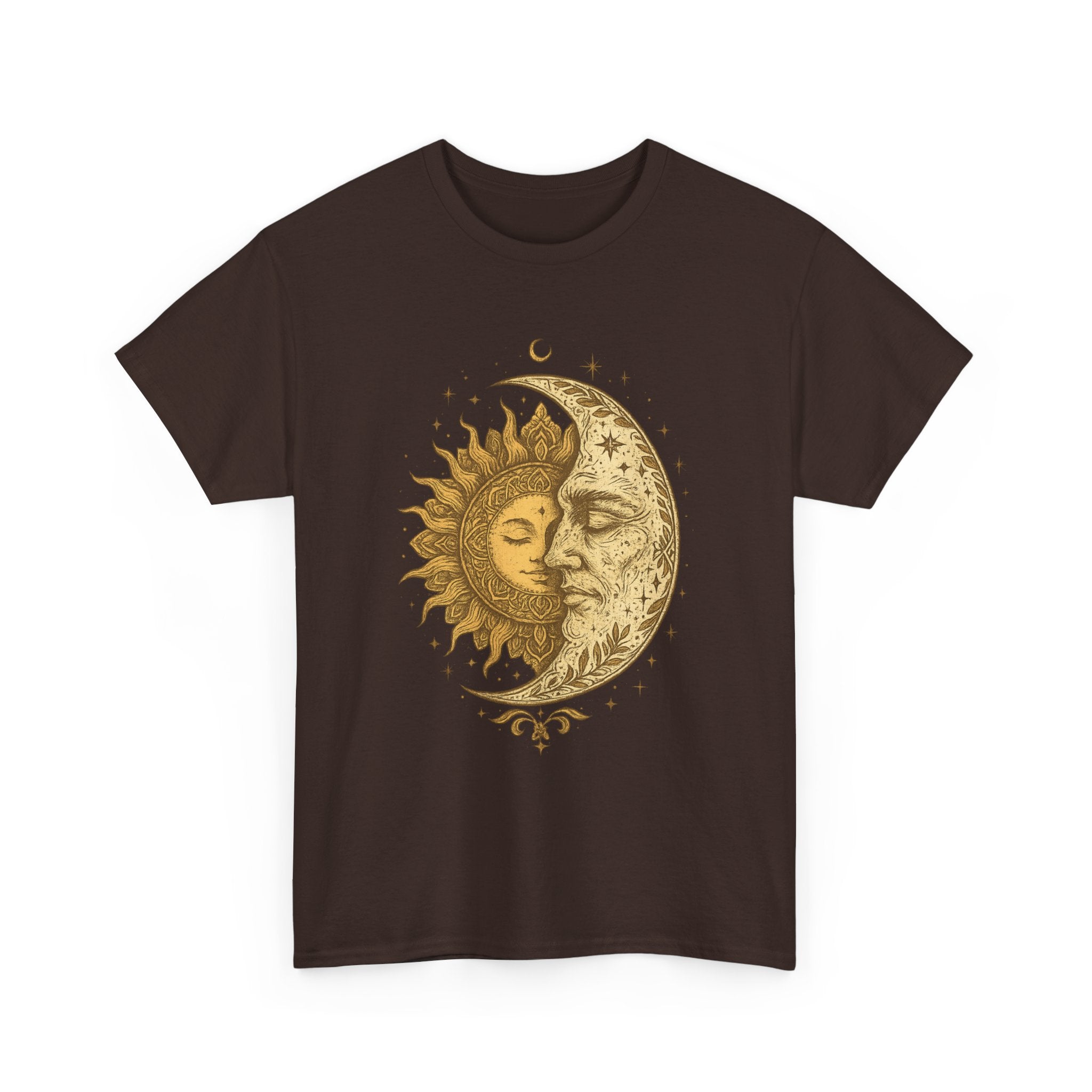 Sun & Moon Lovers Boho Mystic Tee | Vintage Spiritual Shirt