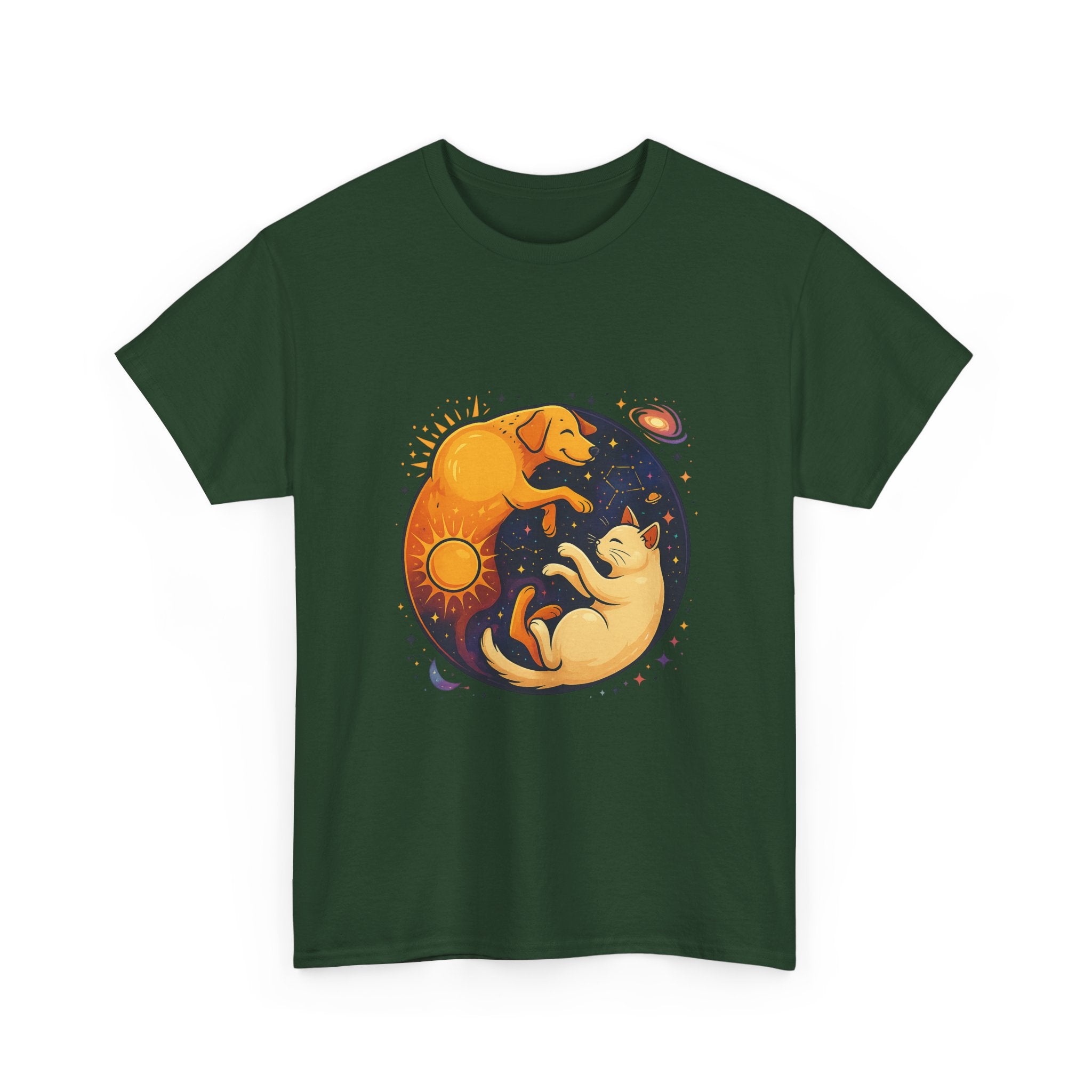 Camiseta Boho Celestial Yin Yang Dog Cat Tee