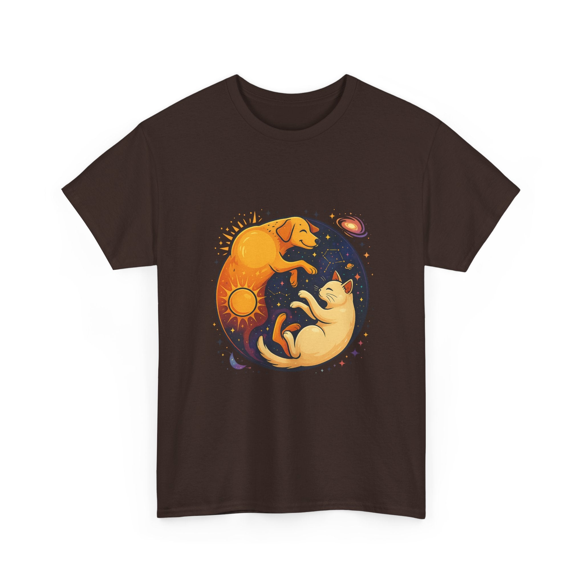 Camiseta Boho Celestial Yin Yang Dog Cat Tee