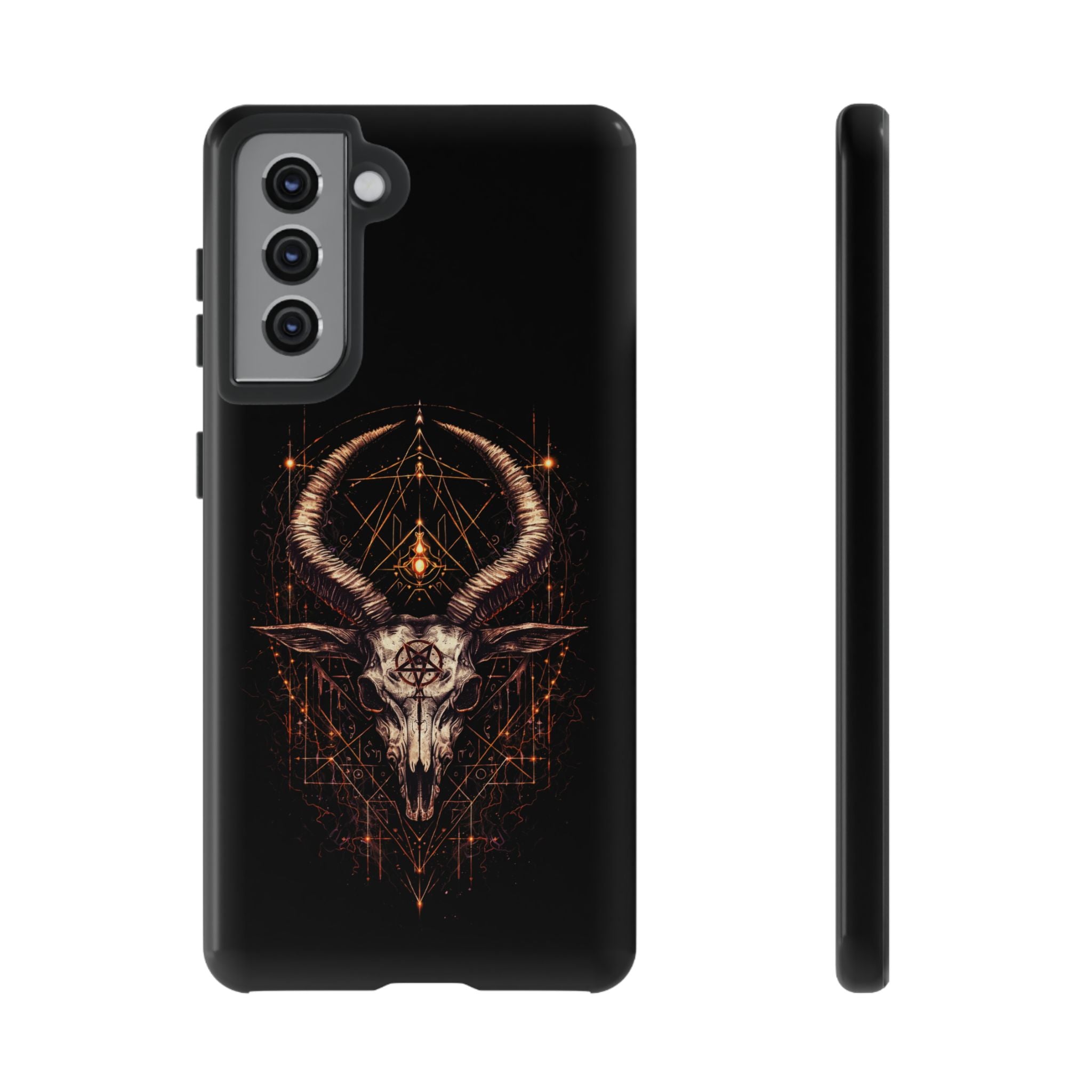 Funda Samsung o Iphone devil con diseño de demonio y estética oscura. Protección resistente y estilo único para destacar tu móvil Samsung o Iphone.