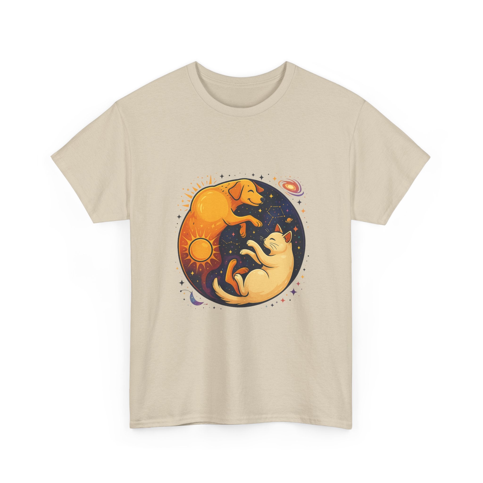 Camiseta Boho Celestial Yin Yang Dog Cat Tee
