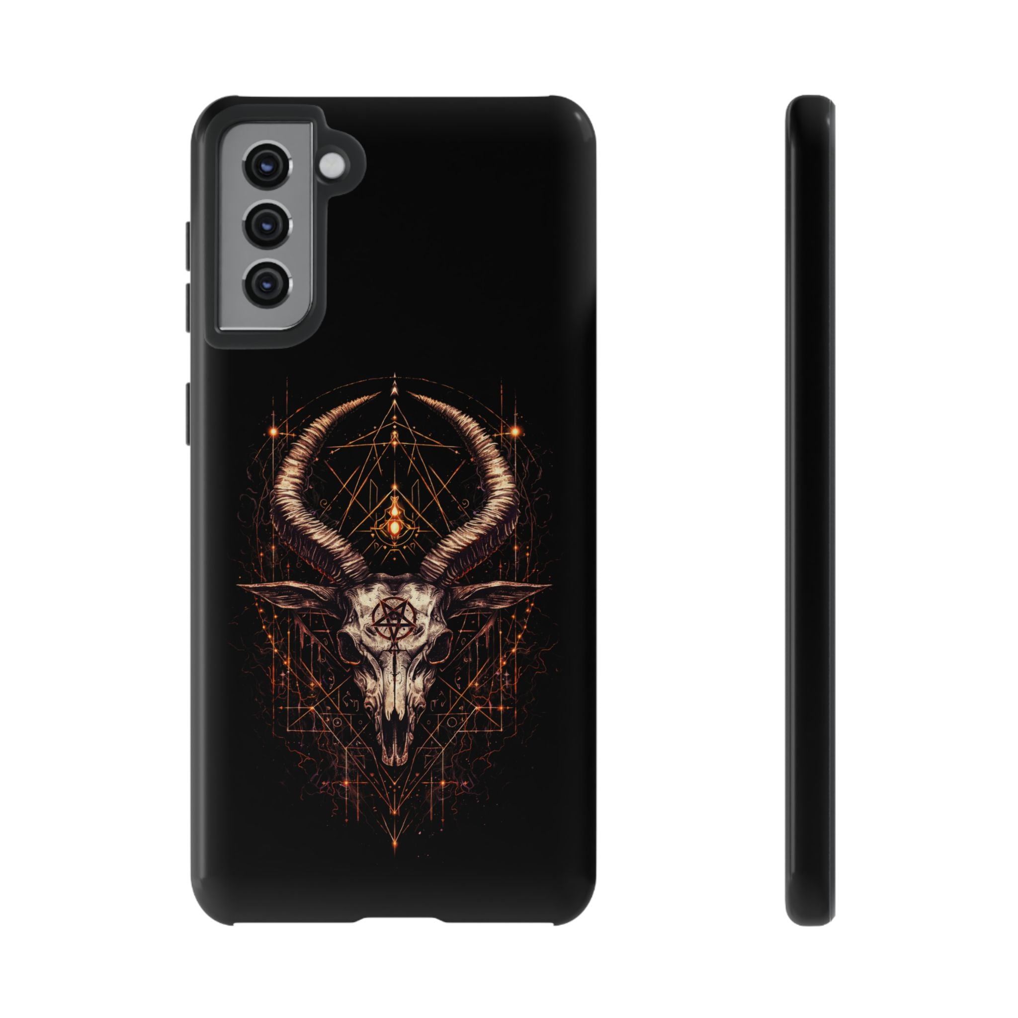 Funda Samsung o Iphone devil con diseño de demonio y estética oscura. Protección resistente y estilo único para destacar tu móvil Samsung o Iphone.