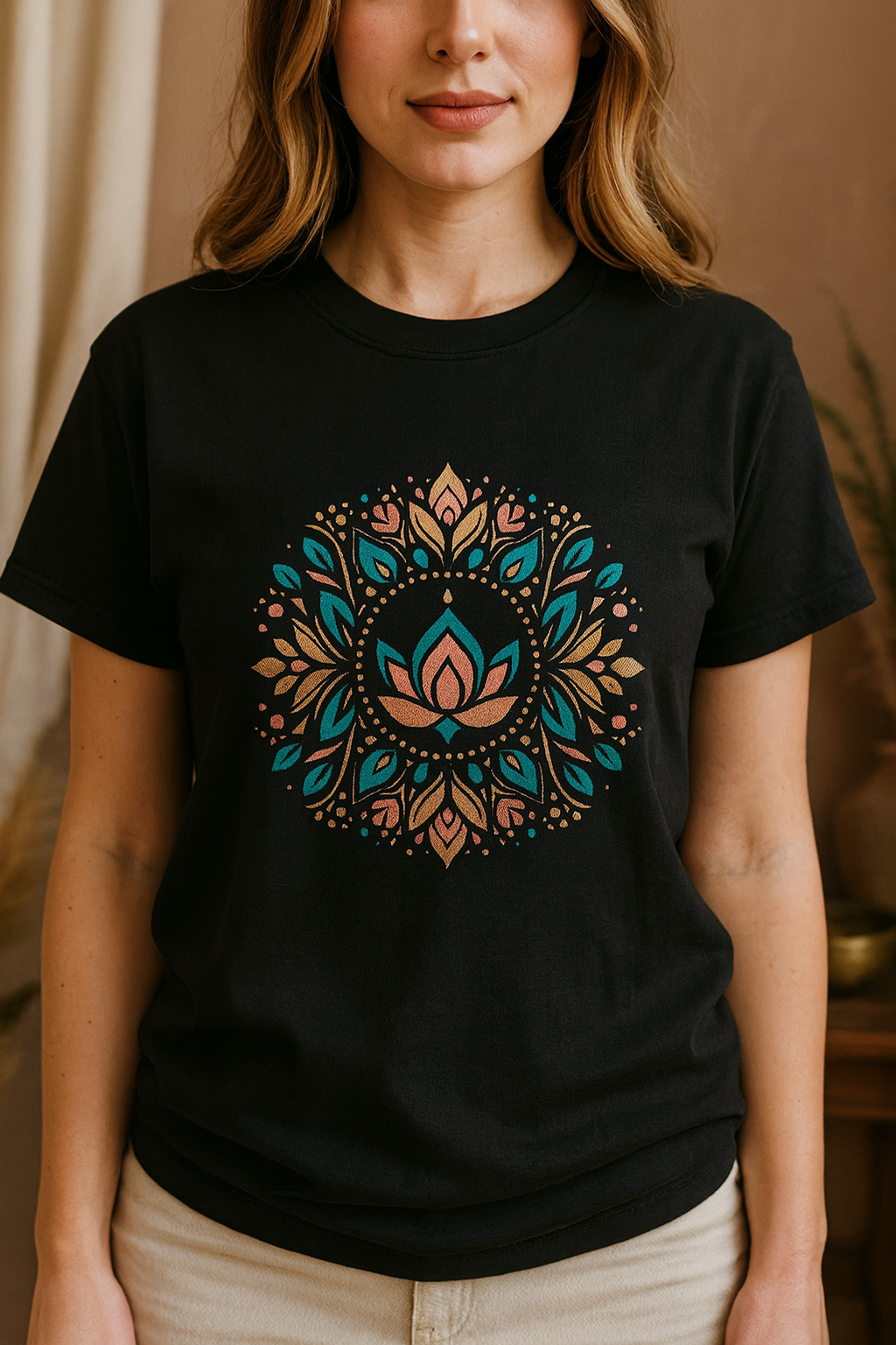 Camiseta Mandala Loto Boho | Mystic Lotus Mandala Tee