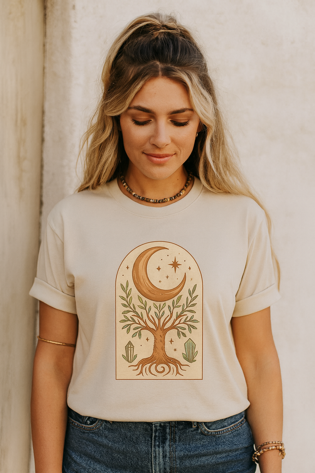 Boho Celestial Moon Tee – Mystic Nature Shirt | MysticBohoCo