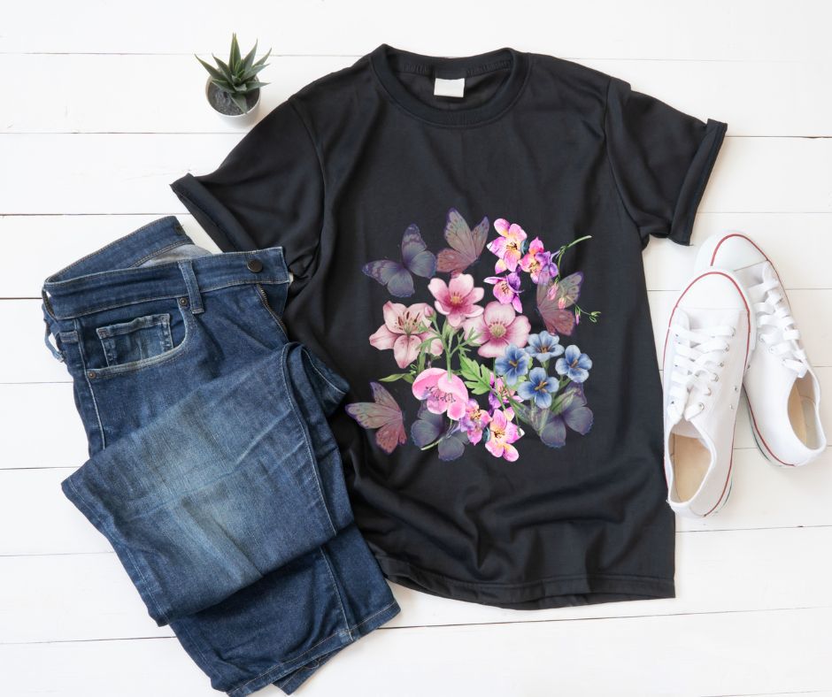 Camiseta Floral & Butterflies | Boho Spring Tee
